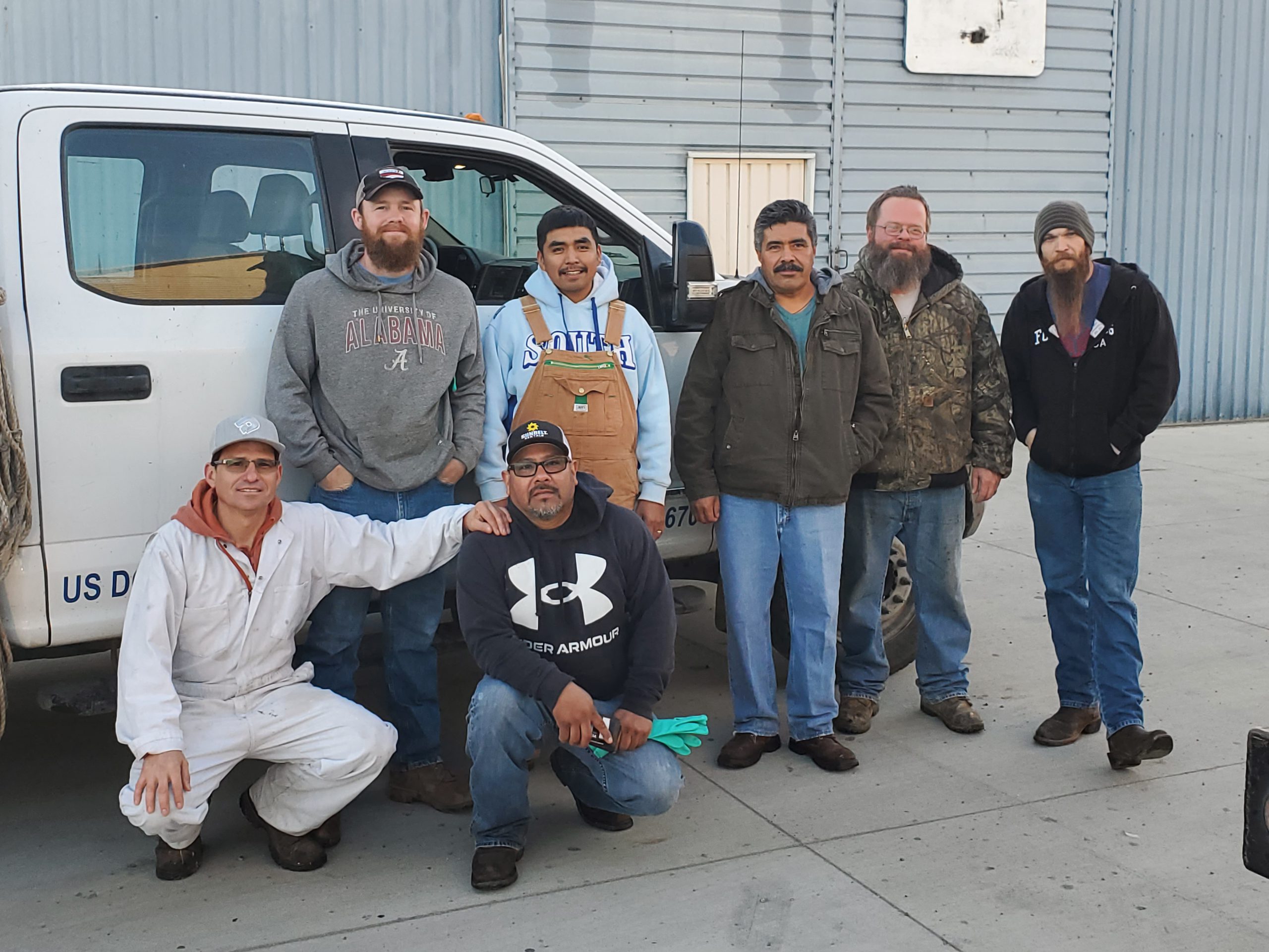 The Strachan Bee Crew. Jaime and Alberto (Seated Left to Right). David, Gabriel, Pio, Larry and Chris (Standing Left to Right).