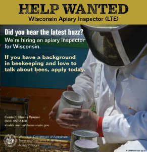 Hiring Eastern Wisconsin Apiary Inspector For 2025