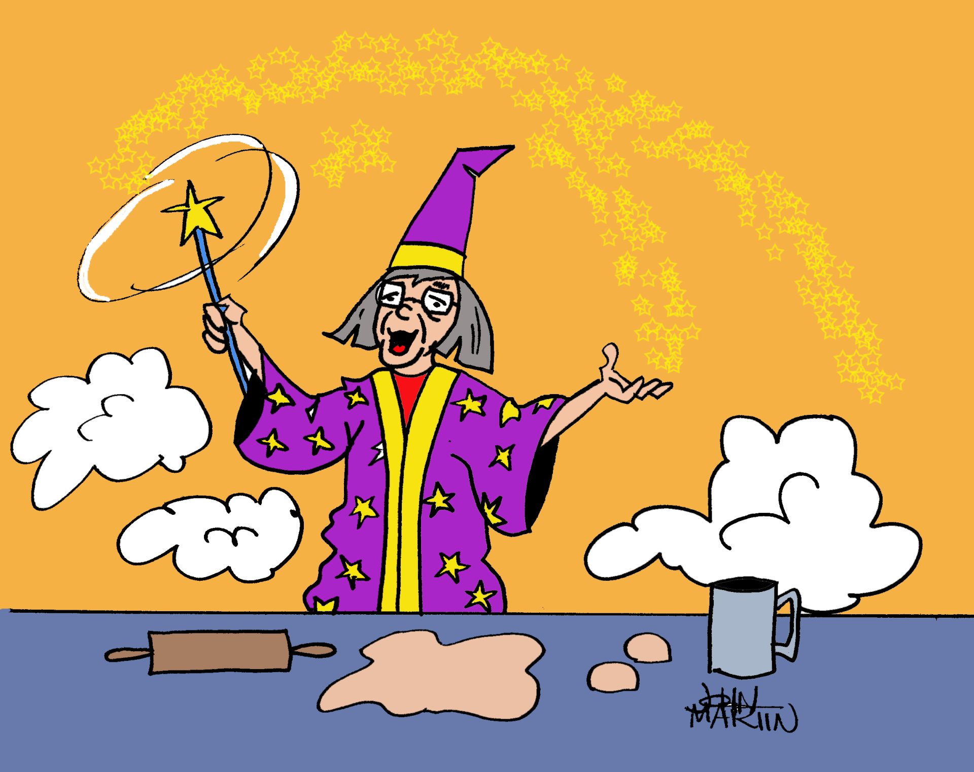 Cartoon of wizard
